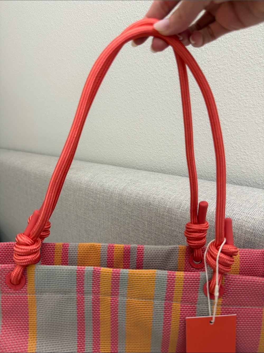 BEIS x Poppi The Cooler Tote in Juicy Pink Orange Summer Pool Tote BNWT - Picture 7 of 12